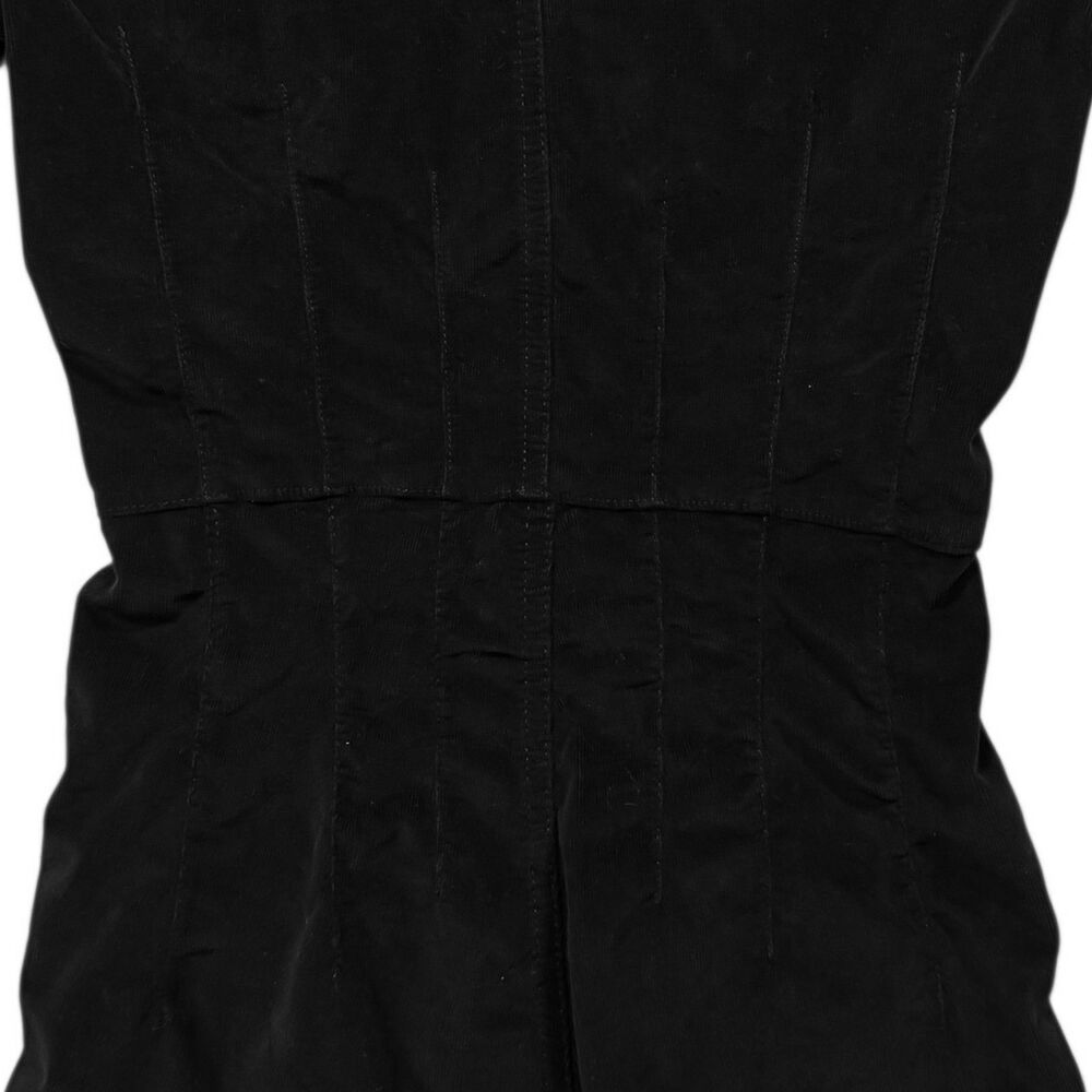 Free People Romper Womens Small Black Corduroy Zip Front Short Sleeve Jumpsuit - Picture 9 of 9